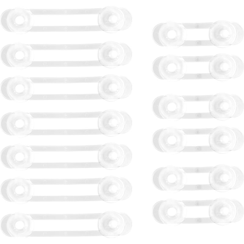 14 Pieces Furniture And Drawer Secures,8 Long + 6 Short,Cabinet And Drawer Locks Without Drilling With Glue,Baby And Child Safety,Transparent