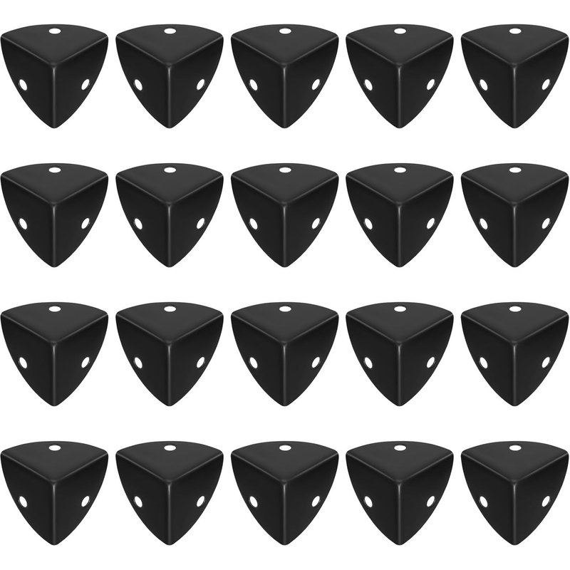 20 x Metal Table Corner Protectors,Metal Corner Protectors,Metal Furniture Corner Protectors,Protective Corners for Boxes,Cabinets,Desks,Furniture,(Black)
