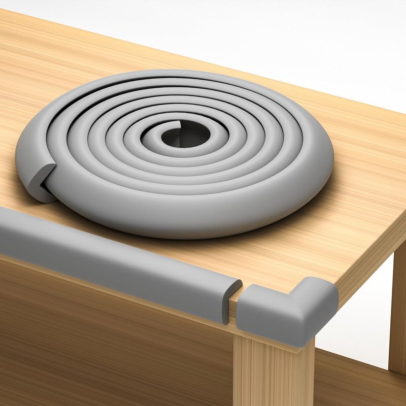 Sharp Edges & Furniture Locks 15ft Protective Foam Cushion 4.6m 4 Self Adhesive Kids Corners Baby Child Protection Foam Set and Safe for Table,Fireplace,Worktop (Gris)