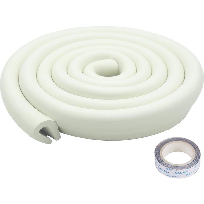 6.6ft U-Shaped Edge Protector for Glass Coffee Tables Safety Foam Baby Corner Protector for Kids,Extra Thick Furniture Friendly Fireplace (White)