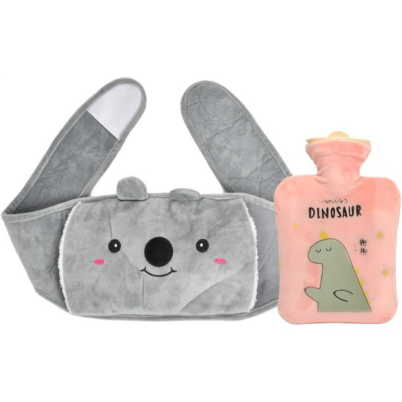 Hot Water Bottle Belt Hot Water Bottle Plush Belly Hot Water Bottle with Soft Plush Cover,Hot Water Bottle Rules Painful Hot Water Bottle for Hand/Stomach/Neck Warmer,Pink,3 in 1