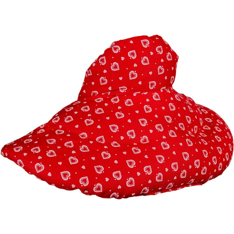 Neck pillow with stand-up collar-Rapeseed cushion-Microwave hot water bottle-Shoulder and neck cushion-Design: Red with hearts