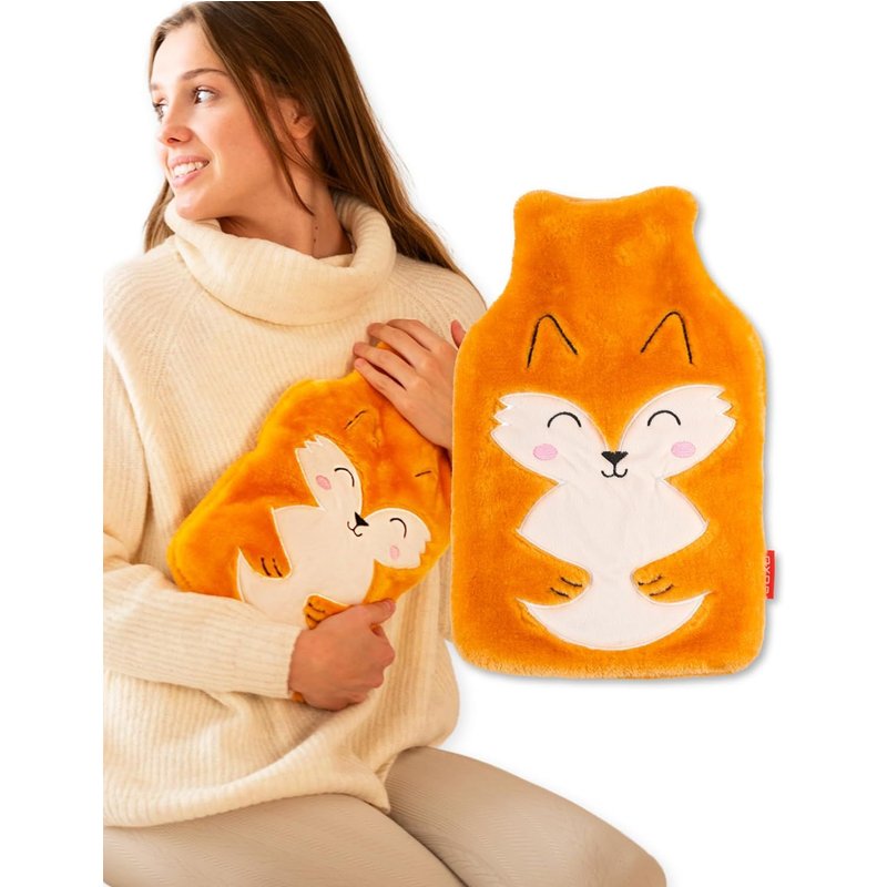 Hot Water Bottle Gift For Baby,Soft Toy,Anti-Colic Hot Water Bottle,Fox