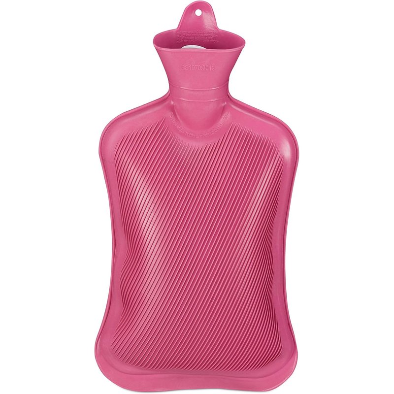 Hot Water Bottle without Cover,Set of 3,Durable,Safe,2 Litre,for Bed,Odourless Rubber,Hot Water,Hot Pink,Hot Water