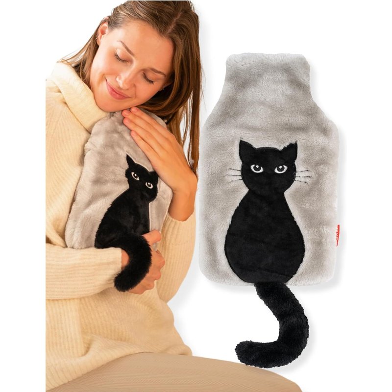 Hot Water Bottle Gift For Baby,Soft Toy,Anti-Colic,Child,Cat Tail
