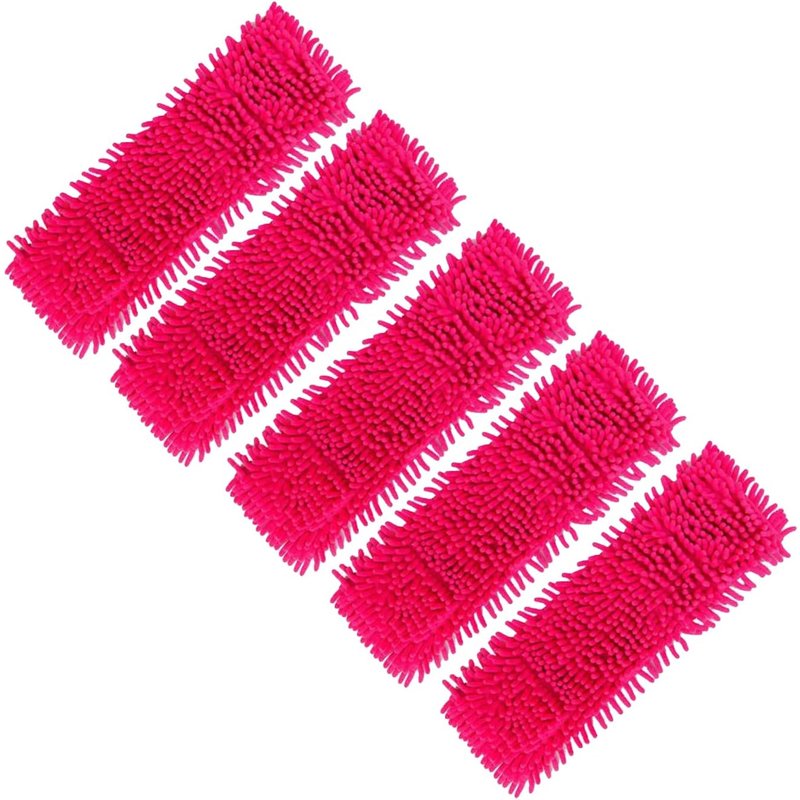 Dust Mop Heads for Flat Floors Microfibre Mop Heads Double Sided Dust Mop Refills for School Restaurant Kitchen (Red)