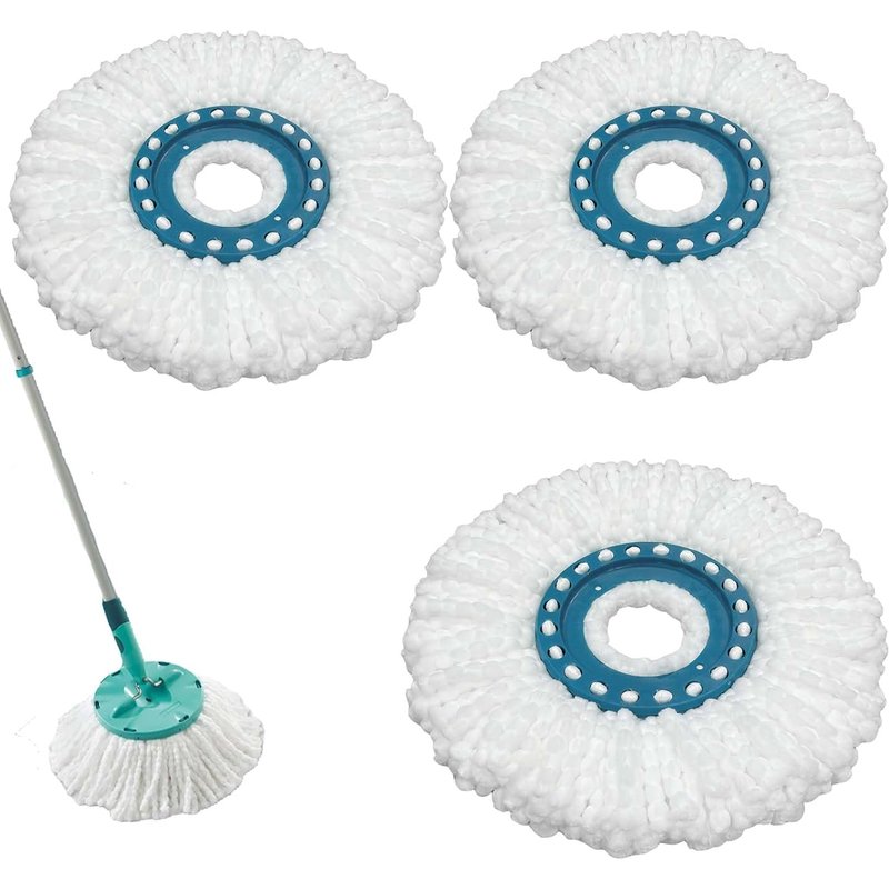 Lot de 3 serpillères de rechange pour serpillère à double fibre-Absorption efficace de l'eau-Forte décontamination-Convient pour les carreaux et les stratifiés de tous types de sols-Absorption