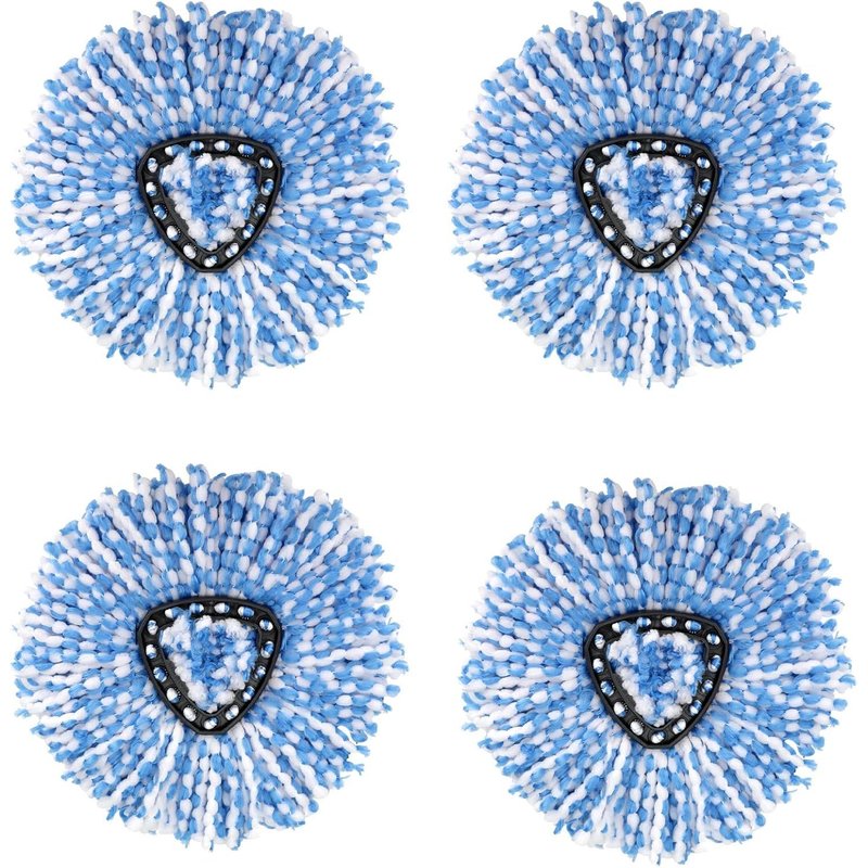 O-Cedar EasyWring RinseClean Microfibre Mop Replacement Heads for 2 Tank System (Blue) (Pack of 4)