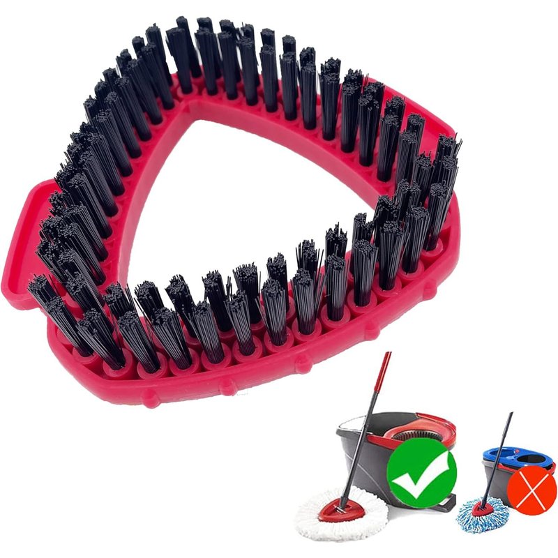 Scrub Brush Head for Mop,Spin Mop Scrub Brush Head for Mop and Buckets Sets,Triangle Hard Bristle Scrub Brush Replacement Head for Vileda Turbo Mop for Bathroom and Kitchen