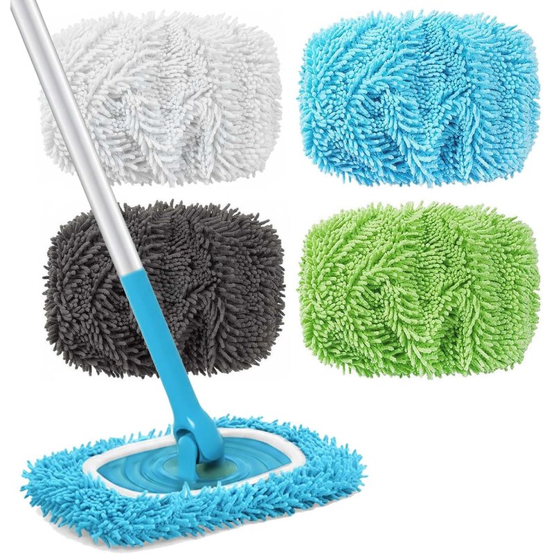Chiffons s Pour Swiffer,Chiffon De Serpillière Microfibre,4 Pièces Tampon De Rechange Balai,Humide Et Sèche Mop Pads Pour Nettoyer,Lavable,Pour Adaptées À Tous Types De Sols