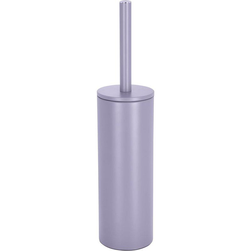 Akira Toilet Brush with Steel Holder,Interchangeable Head and Solid Steel Pot,with Hygienic Container,Closed Toilet Brush,for Standing,Matte Lavender,40 x 9.5 x 9.5 cm