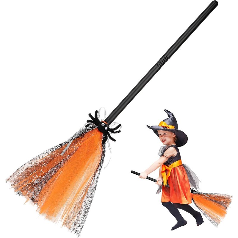 1 x Halloween Broom Witch Boots Kids Decoration Broom Kids Broom Sleeve Witch Costume Halloween Hump Costume Wide Broom Scarlet Witch Costume