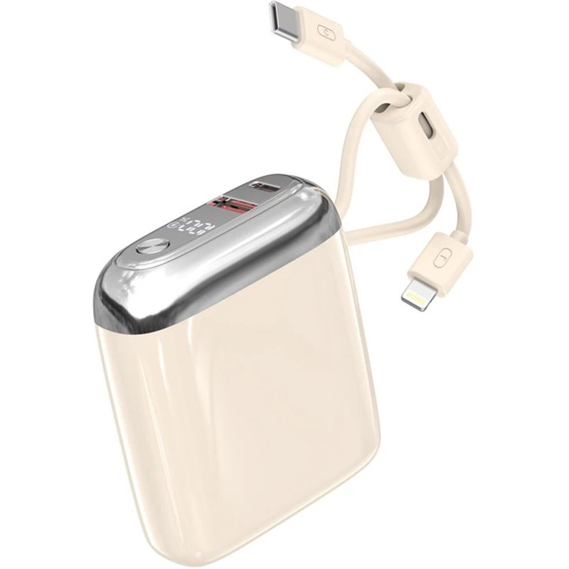 (20000mah¿Beige) CCC 20000mAh Mini batterie externe 66W charge ultra rapide câble USB-C intégré PD3.0/QC3.0 chargeur Portable certifié convivial pour les voyages