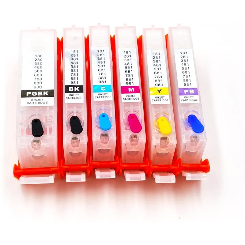 (6 Colors) Cartouche d'encre 6 couleurs PGI-580 XL CLI-581, pour imprimante 580 581 XXL PIXMA TS705 TR7550 TR8550 TS6150 TS8150 9150 TS9155