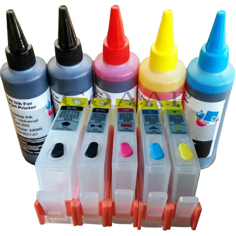 (Empty box 500mL) COAI-Everyday-Cartouche d'encre 364 364XL, pour imprimante avec puce, pour Photosmart C5380 C5390 D5460 D5470 5524 7520 7510 5510 5520