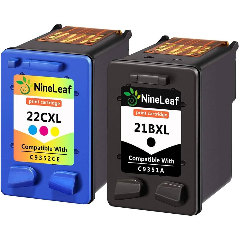 (1 Black and 1Color) cartouches d'encre 21xl et 22xl reconditionnées 21 21 22 encre Compatible avec Deskjet F2180 F380 F2280 F4180 D1460