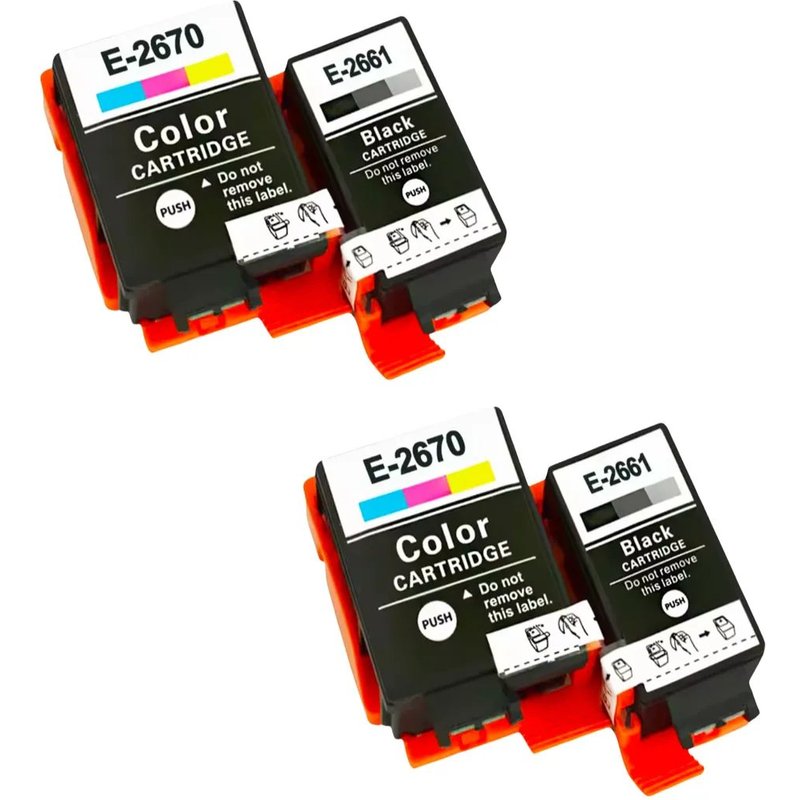 (2set) Cartouche d'encre Compatible Premium T2661 T2670 266 T266 267 T267, pour imprimante WorkForce WF-100W WF-110W