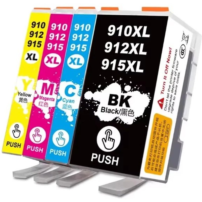 (1 SET) Cartouche d'encre 910XL 912XL 915XL, Compatible avec les imprimantes Officejet 8010 8020 8025 8028 8022 8026 8012 8018 8023 8031 8033 8034