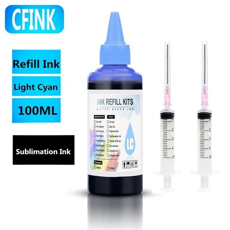 (1PC-Light Cyan) Encre de Sublimation 100ML pour imprimante Expression Photo HD XP-15000 XP15000 XP-15010 XP15010 XP-15080 XP15080