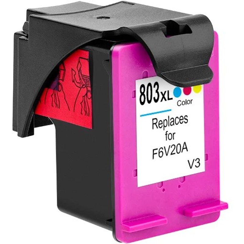 (C M Y - 1 pcs) Cartouche d'encre vide pour imprimante à café 803 803XL, rechargeable, pour imprimante à café 803 (vide, sans encre)