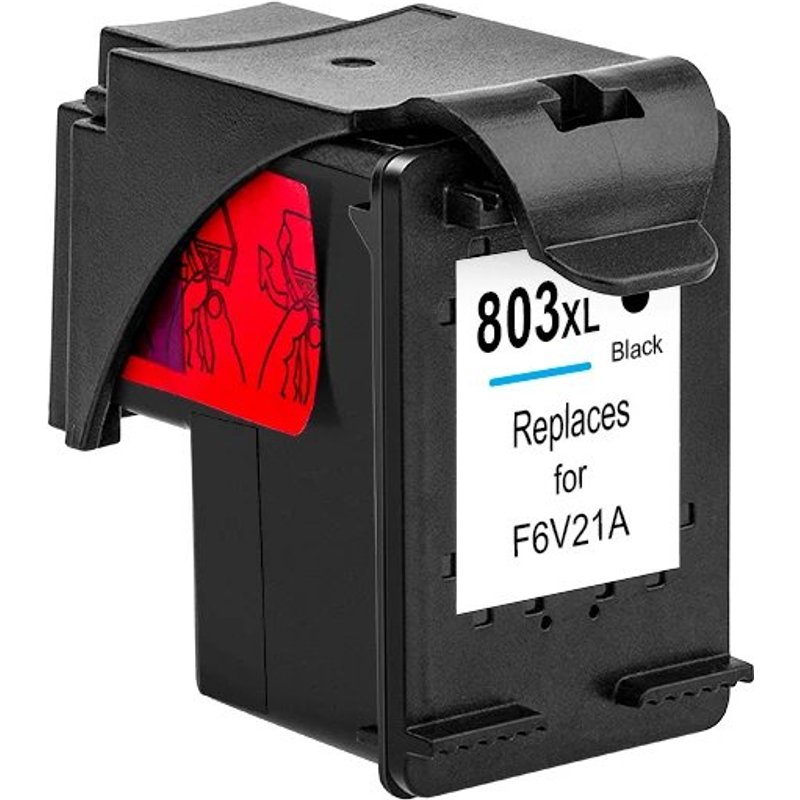 (BK - 1 pcs) Cartouche d'encre vide pour imprimante à café 803 803XL, rechargeable, pour imprimante à café 803 (vide, sans encre)