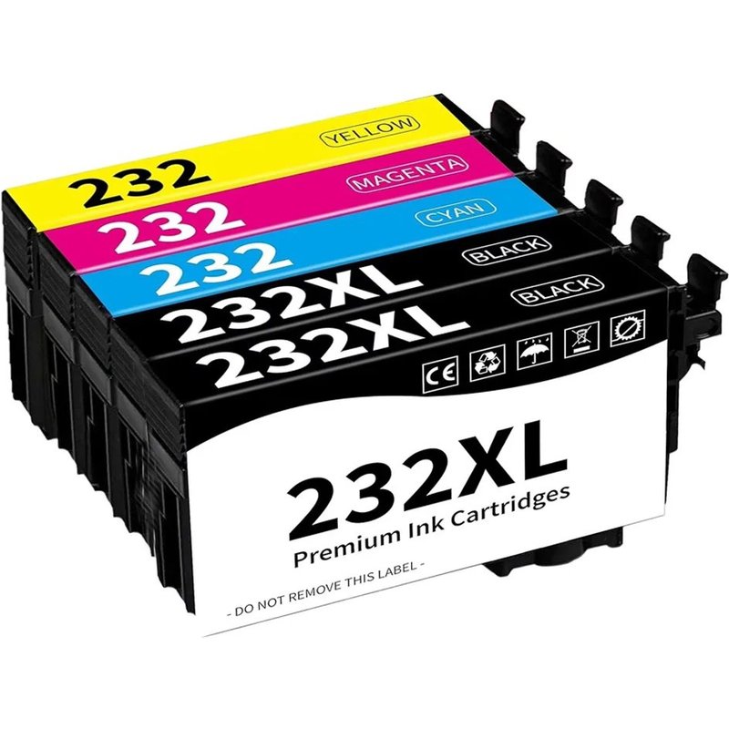 (232XL 5pk) Cartouches d'encre 232XL 232 pour 232 232XL, Pack comé Compatible avec WF-2930 XP-4200 XP-4205 WF-2950