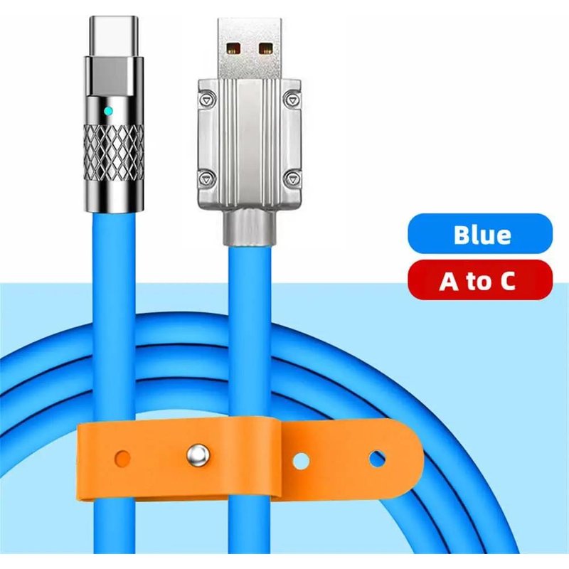 (1m¿USB A To C Blue) Câble en Silicone liquide de Type C, Charge Super rapide 120W 6A, pour iPhone 15 16 Pro Huawei Samsung Xiaomi USB C, cordon de données