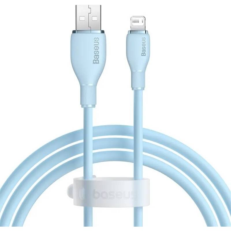 (2m¿Blue) Bas192.- Câble USB de charge rapide TPE 2.4A, chargeur pour iPhone 14 13 Pro Xs Xr X 8 Plus iPad Air Mini 4