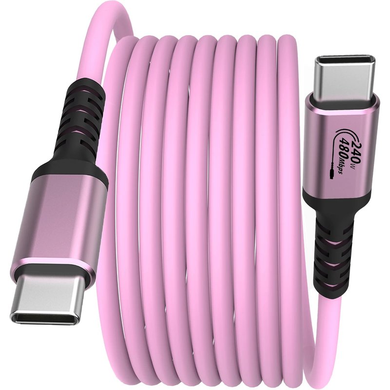 (1m¿Rose-Gold) Câble USB-C rose 240 W PD 3.1 charge rapide pour MacBook, iPhone 15/16/17, Galaxy S24, iPad Pro, cordon TPE durable