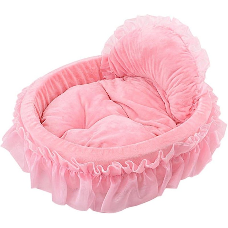 Lit Pour Chat Et Chien En Dentelle Papillon Lovely Princess Pet Bed (S, Rose)