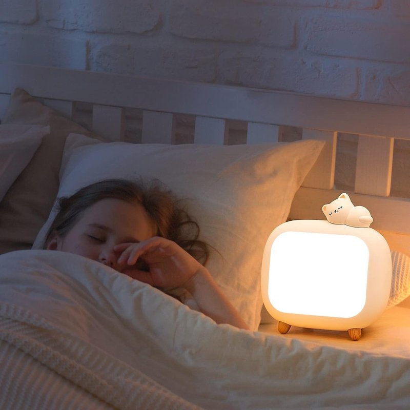 Veilleuse Enfant Chat Mignon - Portable Piles Chambre - Mignon