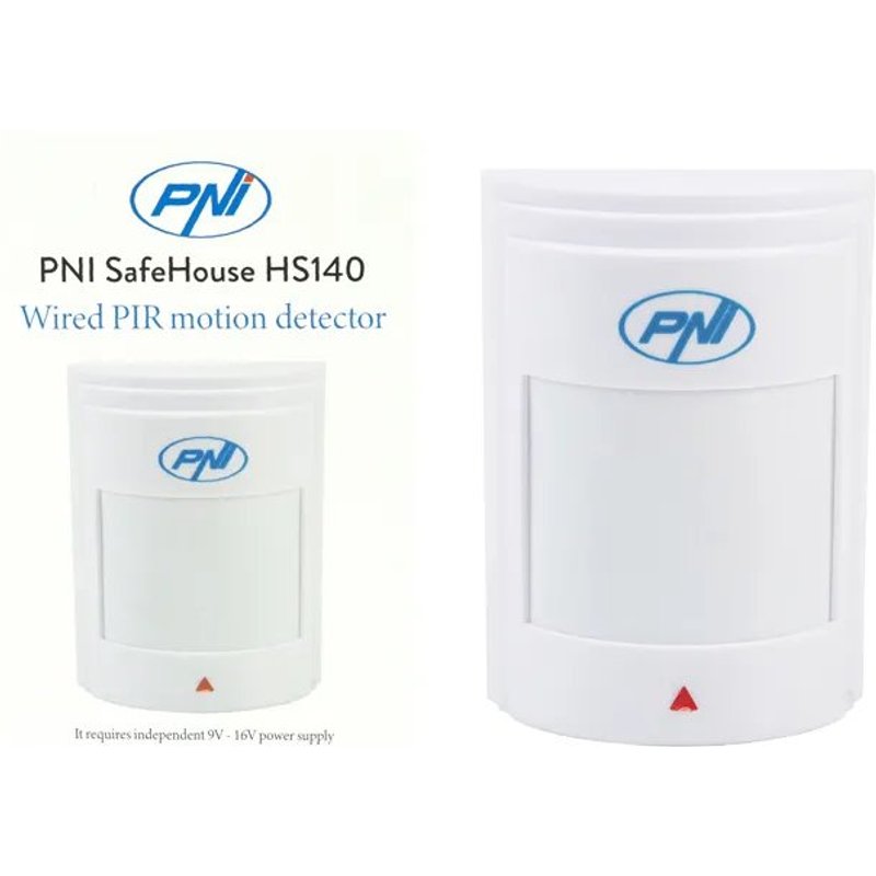 Détecteur de mouvement PIR filaire PNI SafeHouse HS140 pour systèmes d'alarme compatibles avec les modèles PNI HS600 et PNI HS650