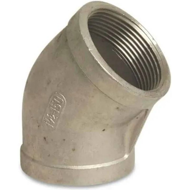 Coude Inox 45 Degrés, Raccord Fileté 1/2 Pouce, Boni-Shop