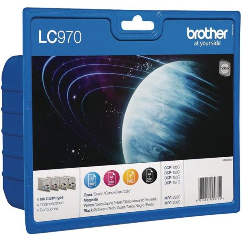 Brother LC970VALBP - Pack de 4 - noir, jaune, cyan, magenta - original - blister - cartouche d'encre