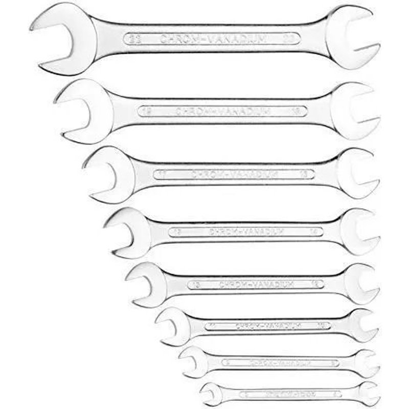 Jeu de clés à fourche Connex COX513622 - 8 pièces - 6-22 mm - Acier chrome-vanadium