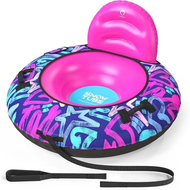 Qpau Tube À Neige Gonflable Robuste 111,8 Cm Rose - Housse En Toile Premium Pour Enfants.