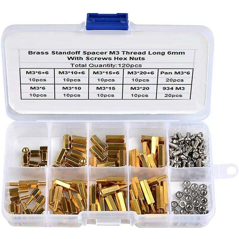 Lot de 120 entretoises M3 en cuivre et laiton pour circuit imprimé, écrous, vis à tête cylindrique hexagonale ronde, T-Audace