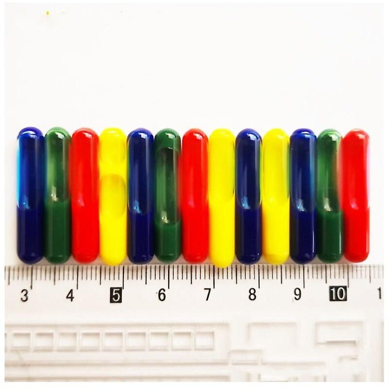 Petit Aquarium, Bassin À Poissons, Aquarium À Tortues, Aménagement Paysager, Capsule En Verre Coloré, Forme De Pilule (13 Pièces), Couleur Aléatoire