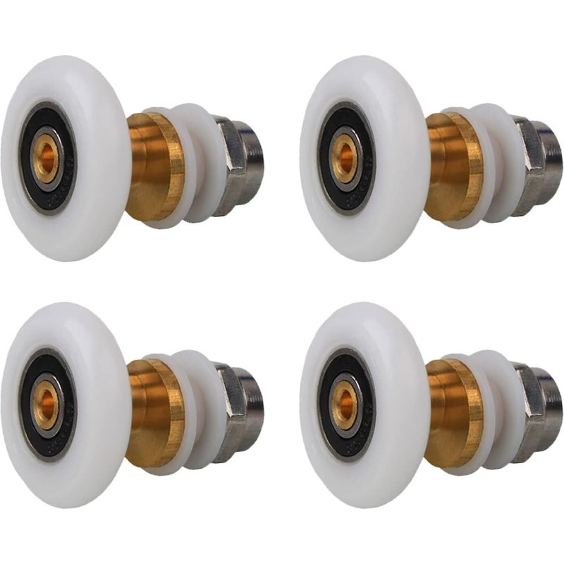 Roulettes de porte de douche 27 mm, 12 pièces, roulettes de porte coulissante en laiton pour remplacement de porte de douche coulissante en verre (27 mm)