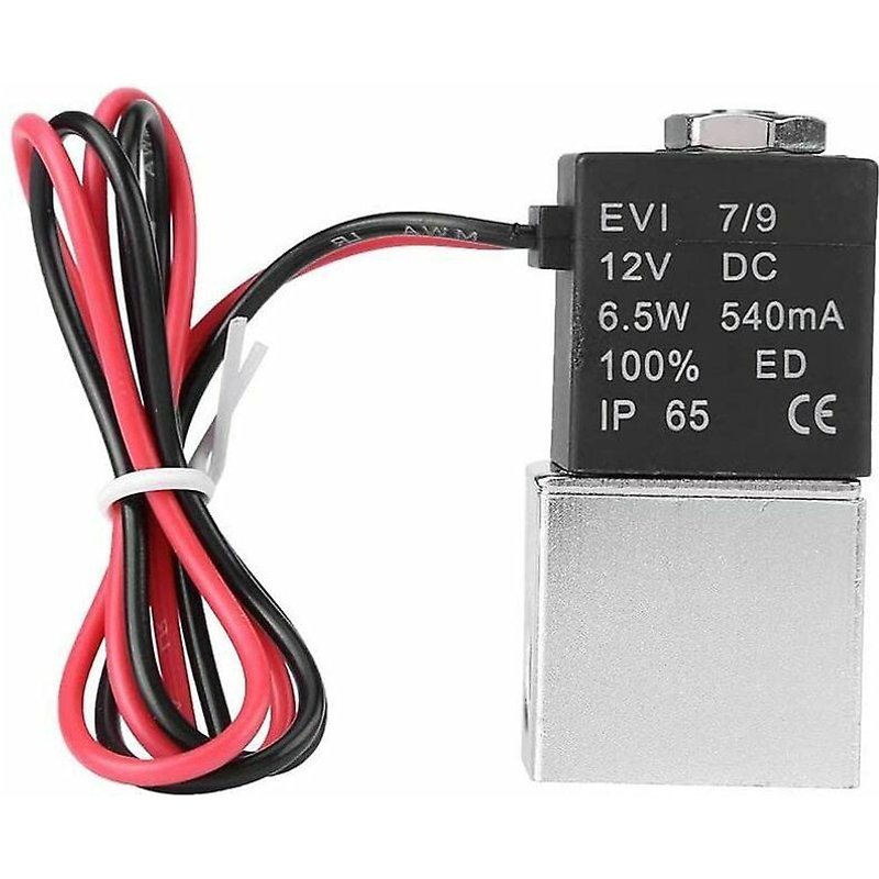 Vanne pneumatique à simple effet, 12 V CC, 1/4 po, 2 voies, normalement fermée, 1,2 MPa, en aluminium, pour eau et air (CC 12 V)