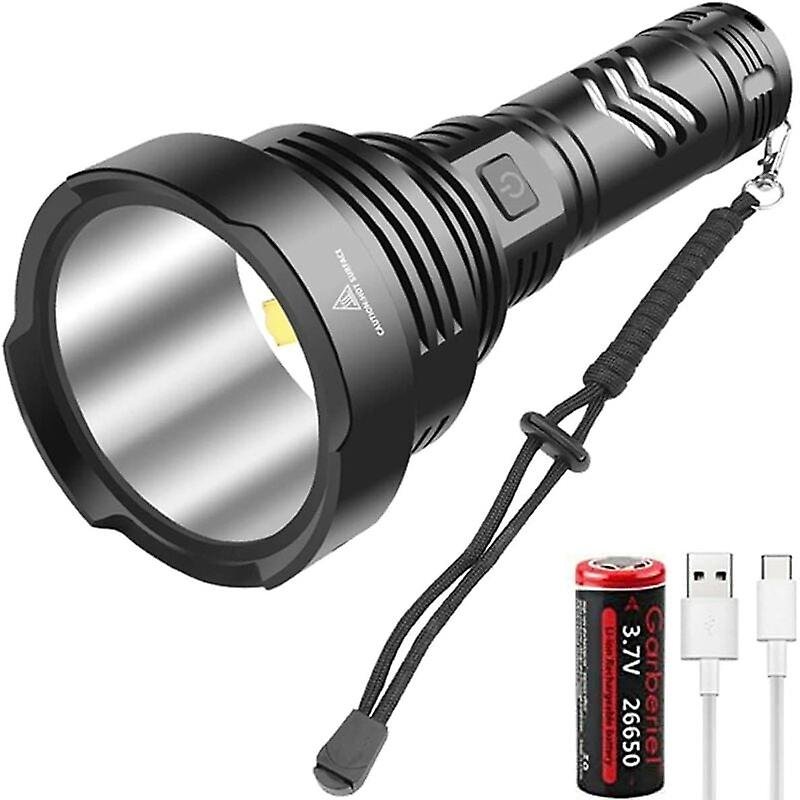 Lampe torche XHP90 ultra puissante, 10 000 lumens, rechargeable par USB, 5 modes, idéale pour la police, l'armée, l'extérieur, avec batterie 26650