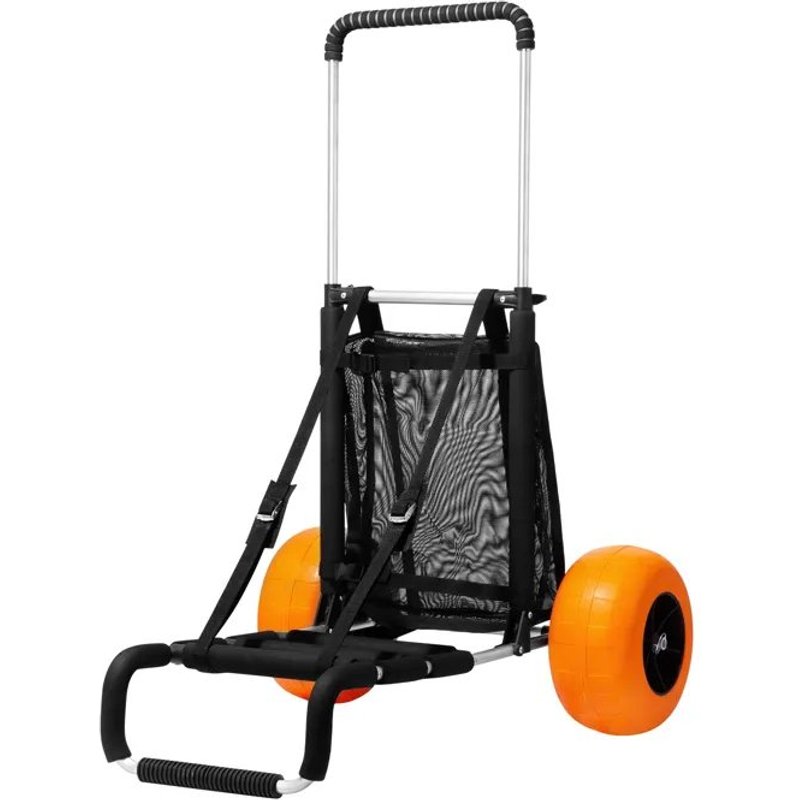 Chariot De Plage Pour Le Sable-Duoku-29,9"X 15,4"-Plateforme De Chargement-Chariot De Sable Pliable Avec Des Roues En Mousse