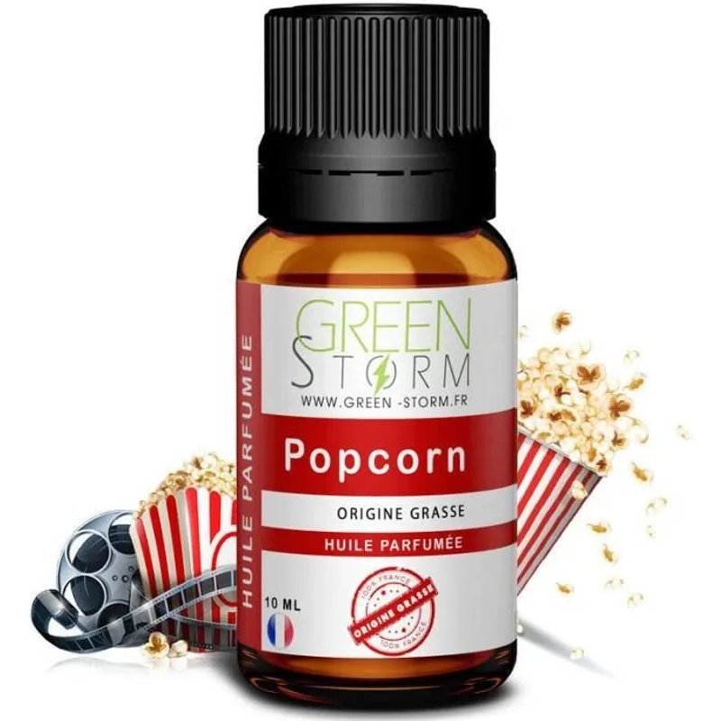 Huile parfumée - Pop-corn - 10 ml - Blanc - Parfum naturel - Qualité supérieure