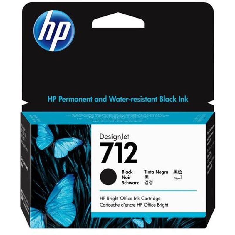 HP 712 - 38 ml - noir - original - DesignJet - cartouche d'encre - pour DesignJet Studio, T210, T230, T250, T630, T650