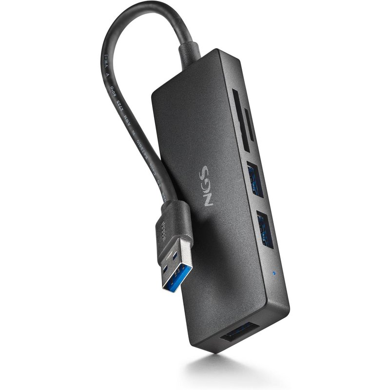 NGS IHUB READER - Concentrateur (hub) - TF/SD card reader - 3 x SuperSpeed USB 3.0 - de bureau