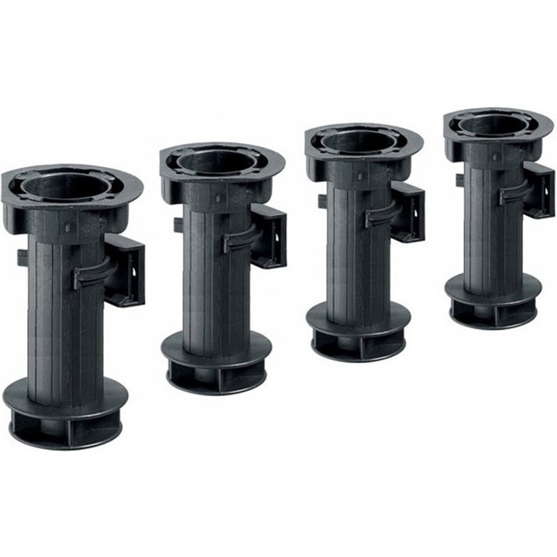 Lot de 4 Pieds de caisson réglables - noir - H150mm