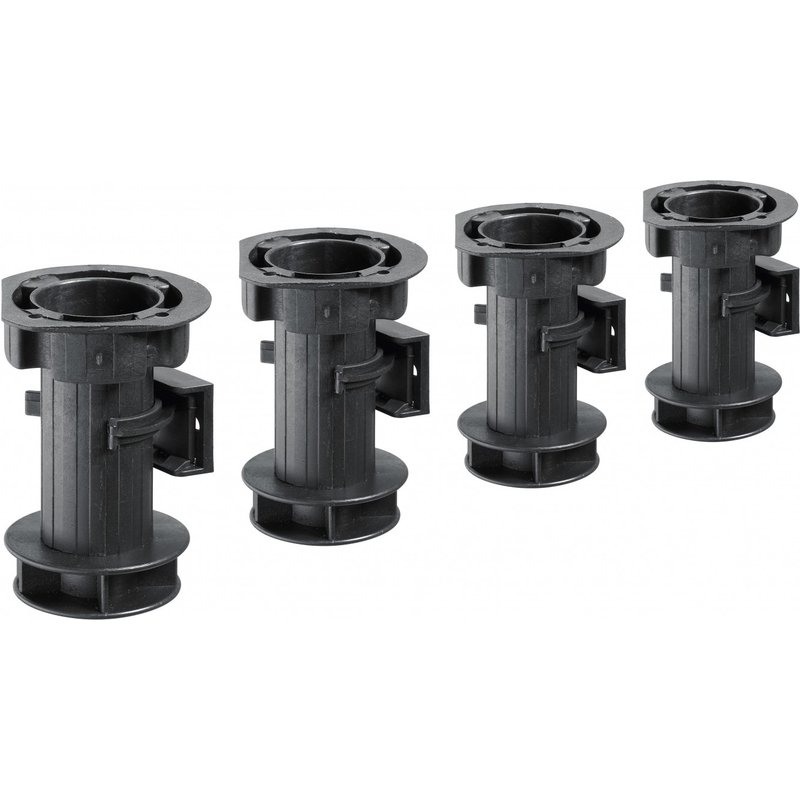 Lot de 4 Pieds de caisson réglables - noir - H100mm