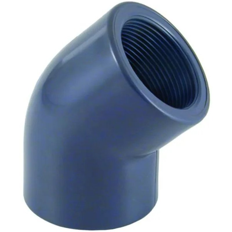 Coude PVC 45° Fileté 1 Pouce - Raccord Pression PN10