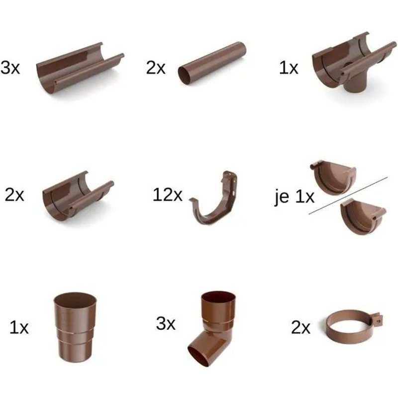 Kit Gouttière Marron 6m : Système Complet pour Votre Maison