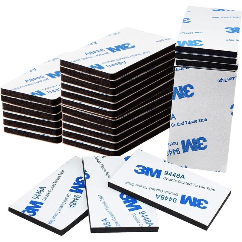 Adhesif Double Face Extra Fort Mousse,50 Pièces Tampon Adhésif double face,3M Pastille Adhesive Double Face Imperméables pour la Maison,Bureau,Rectangulaire
